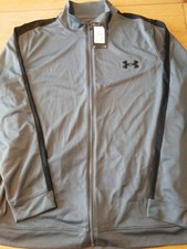 Under ARMOUR fitted Full Zip Poly Training Top Grey Size XL