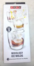 Zoku Mixology Ice Molds Set of 3 Pieces Jack, Sphere, Cube Barware Silicone