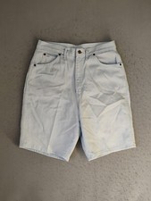 VTG Chic Womens Shorts 16 Average Blue Light Denim Flat Front Solid Mom USA