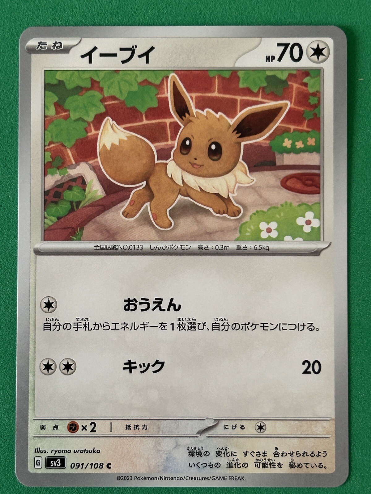 Eevee 91/108 - Ruler of the Black Flame Japanese Pokemon Card