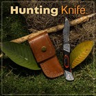 Handmade Damascus Folding Pocket Knife With Small Defects 7" tool with Pouch