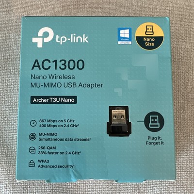 TP-LINK AC1300 Nano Design Wireless MU-MIMO USB Adapter ArcherT3UNano USB 2.0