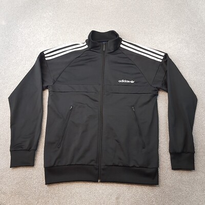 Adidas Mens Track Jacket Medium Black Trefoil Firebird Originals