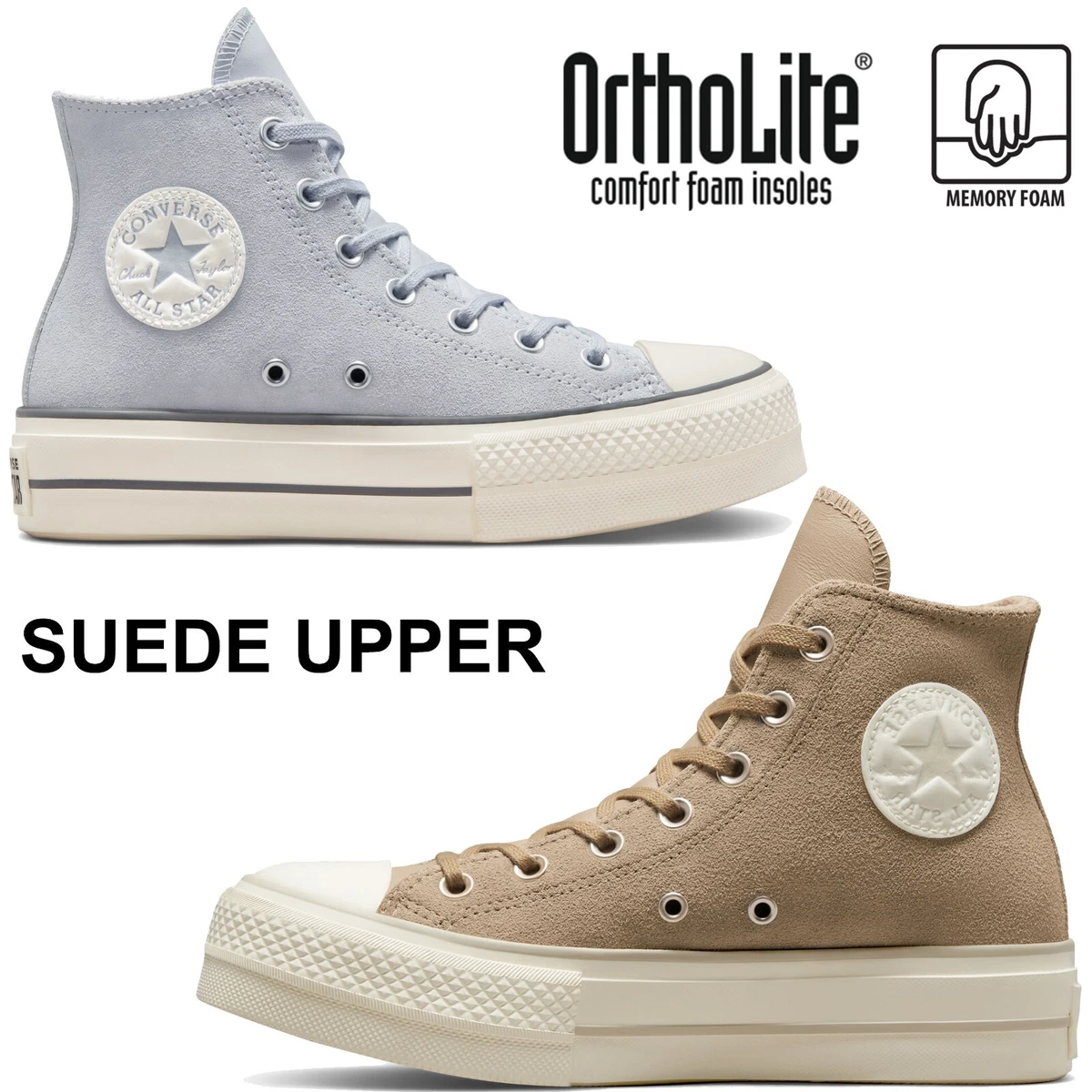 Zapatos para mujer CONVERSE Chuck Taylor All Star plataforma elevadora gamuza top alto