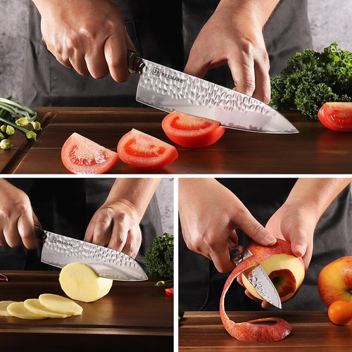 Cuchillos de cocina KEEMAKE cuchillo de corte de chef de acero inoxidable de alto carbono - Imagen 3 de 23