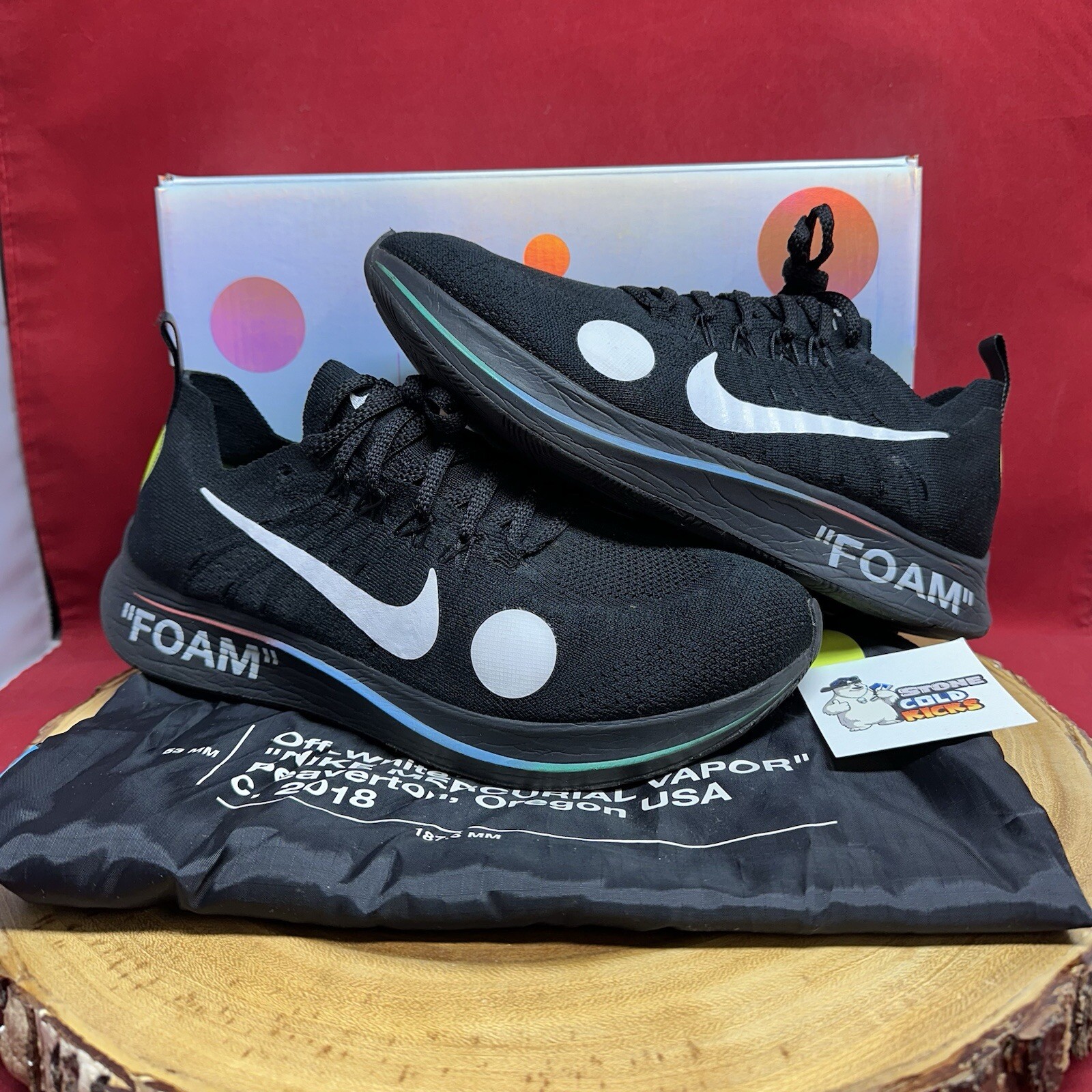 OFF WHITE X NIKE Nike Off White x Zoom Fly Mercurial Flyknit nere taglia 9 5 AO2115 001 Presto Air