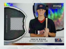 Erich Weiss 2011 Bowman Sterling Refractor #USAR-EW Game Used Jersey J3