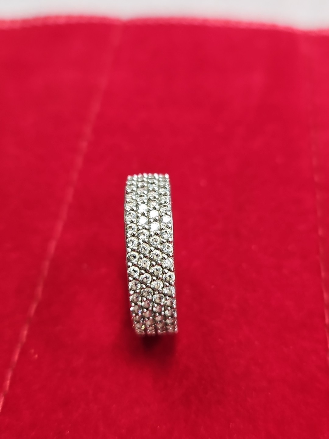 sterling silver multi-row eternity ring - image 3