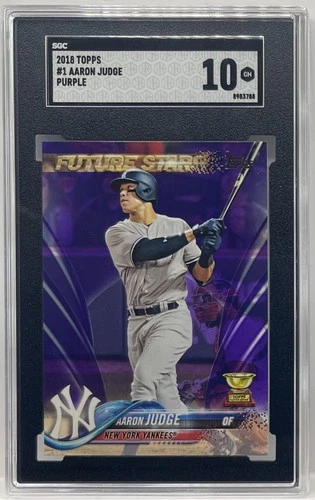 2018 Topps 1 Toys R Us Purple Future Stars RC CUP Card of Aaron Judge SGC 10 GEM