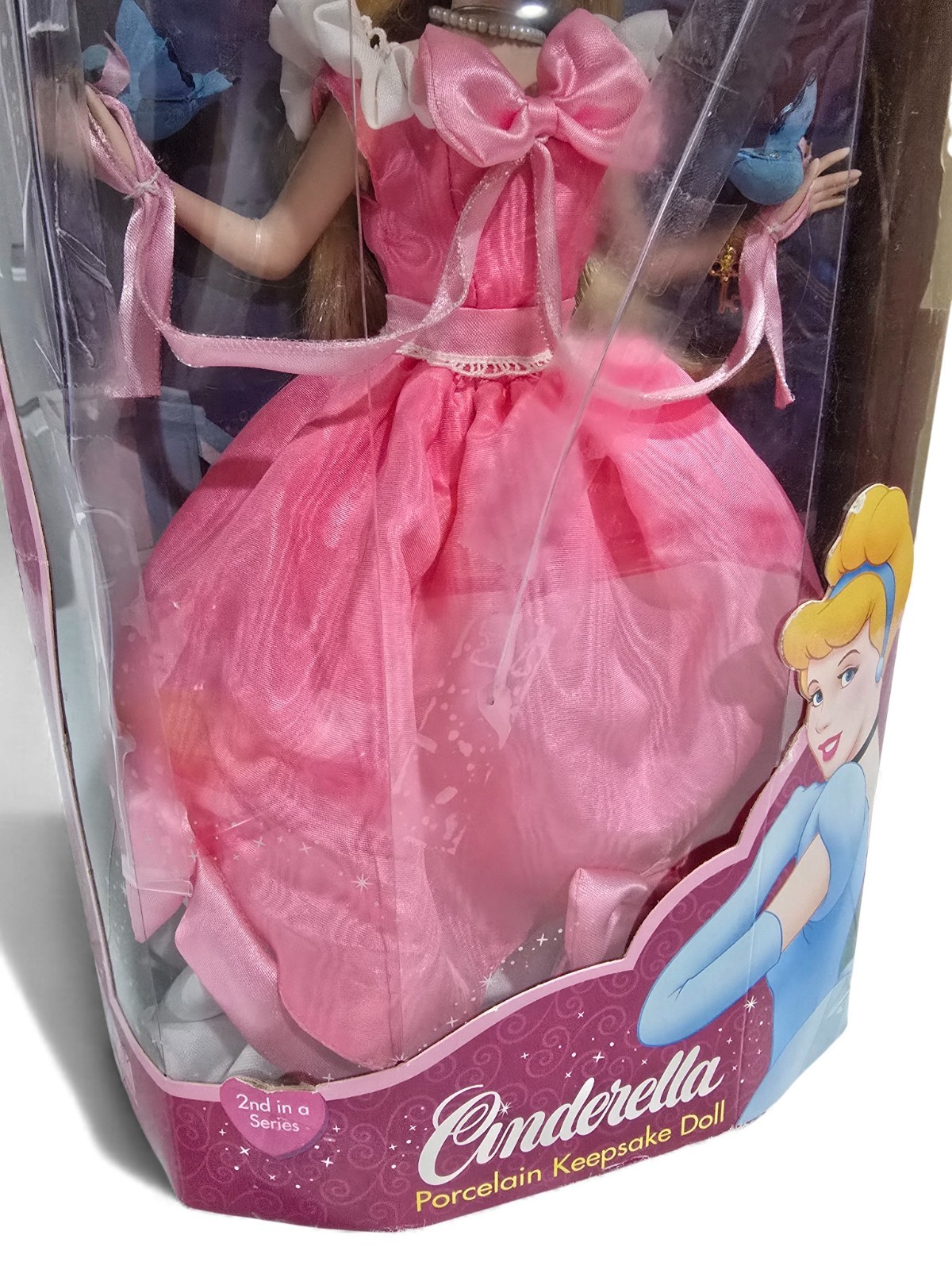 New Disney Princess 2003 Brass Key Cinderella In Pink Dress Porcelain Doll RARE!
