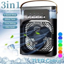 3 in 1 Fan Air Conditioner Small Water Air Cooler LED Lights Air Cooling Fan UK