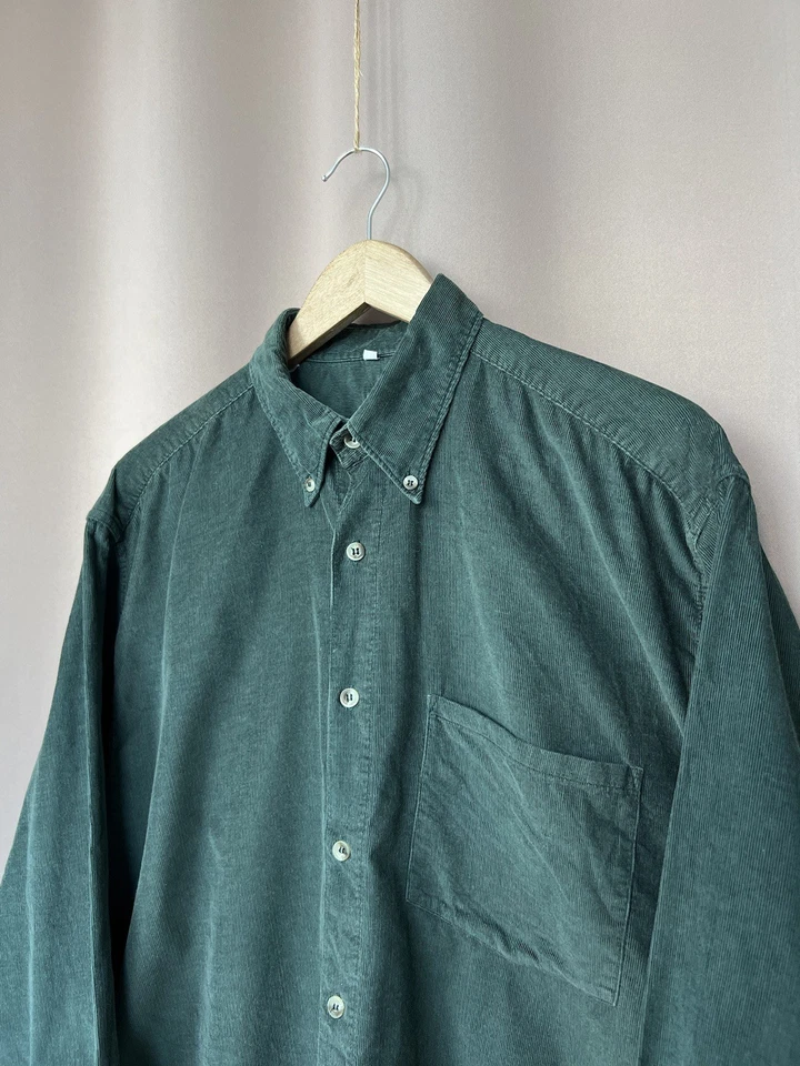 Yves Saint Laurent Vintage Velvet Button Up Shirt Mens Size 16/41 or L YSL Green - Image 4 of 4