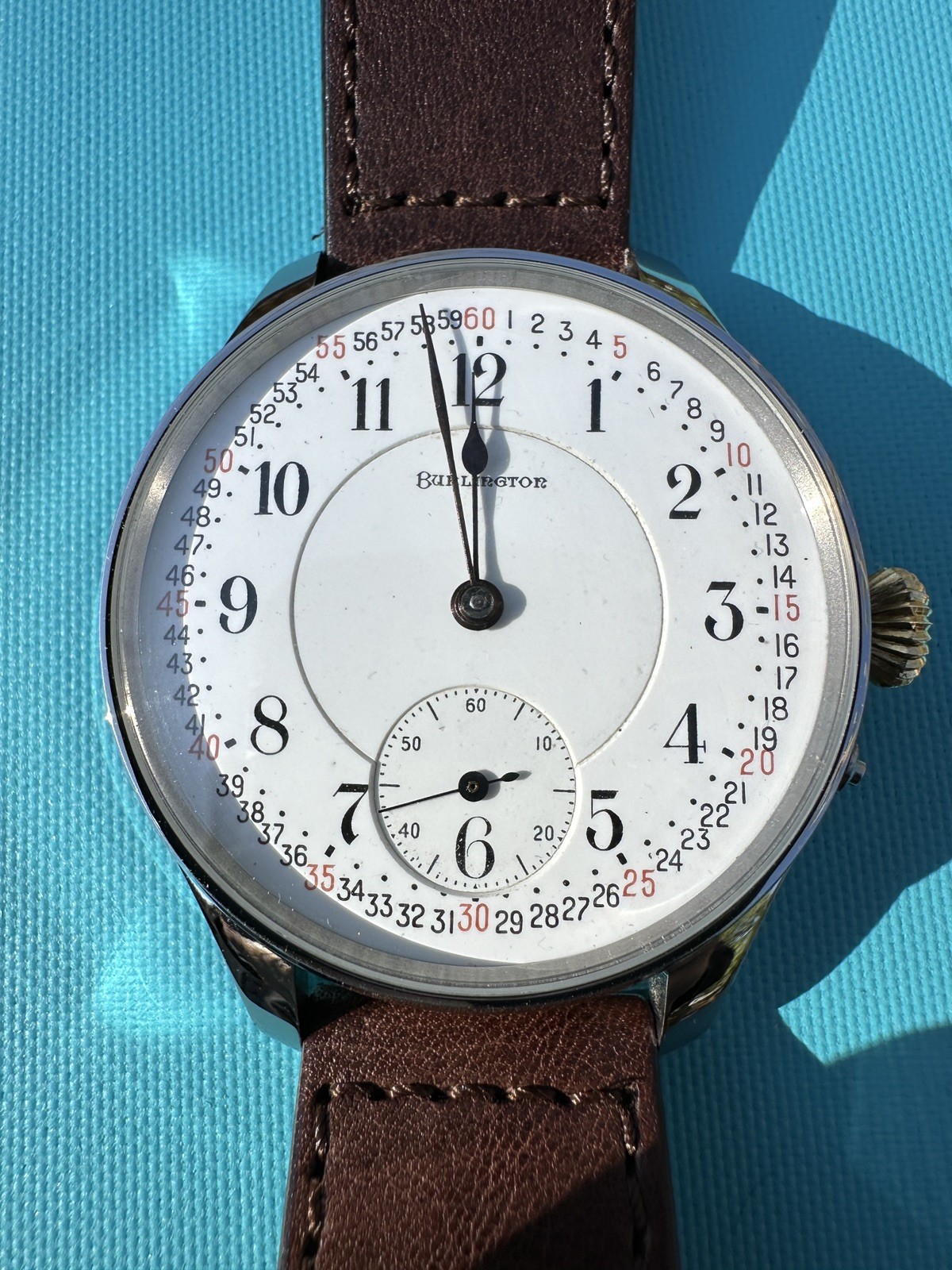 Rare Montgomery Dial Burlington "Chicago" 16s grade 107 21 jewels wristwatch