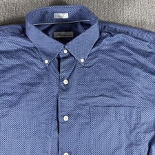 Peter Millar Shirt Mens XL Blue Geometric Long Sleeve Button Down Cotton Casual
