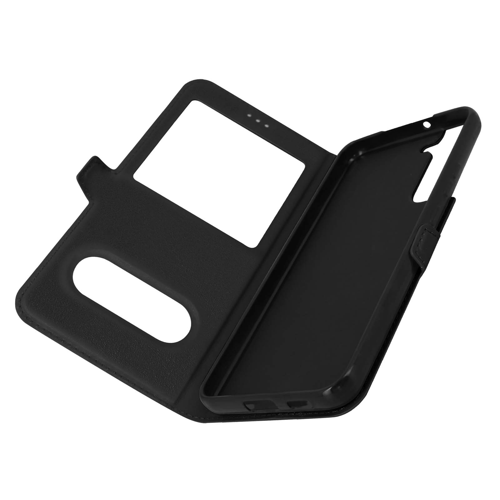 Coque Galaxy S22 double fenêtre évite les rayures écran avec support vidéo