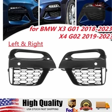 Front Fog Light Frame Left & Right Cover Grille Trim For 18-20 BMW X3 X4 G01 G02