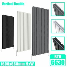 Image of Vertical Designer Radiator Oval Column Flat Panel Tall Upright Heating Rads UK