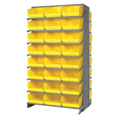 Quantum Storage Systems - QPRD-209YL - Double Sided Pick Rack W/ 48 Bins Yellow