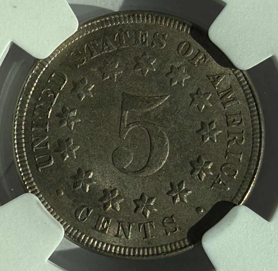 1867 Shield Nickel No Rays- NGC MS 61 - Free Shipping - Image 3 of 4