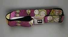 Rare Buckle Down Invader Zim GIR GM Seatbelt Adjustable Belt - Made In USA 24-38