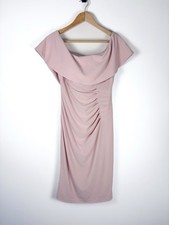 X by Xscape Blush Pink Pleated Waist Off the Shoulder Sheath Cocktail Dress 10