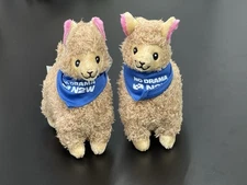 New Lot 2 Llama Plush Stuffed Animals W/ No Drama Scarves Bandannas ~ N2W