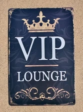 VIP Lounge Home Bar and Man Tin Metal Signs Home Décor Wall Art 8x12 