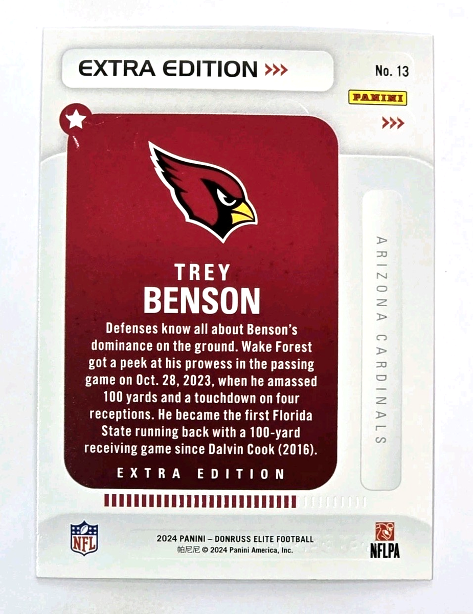 2024 Panini Donruss Elite Trey Benson Extra Edition Rookie Arizona