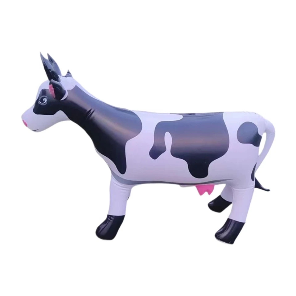 Brinquedo inflável fofo animal fazenda animal decoração de aniversário grande 90cmx60cm vaca - Imagem 2 de 4