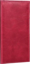 Leather Checkbook Cover for Top & Side Tear Registers Duplicate Checks with Plas