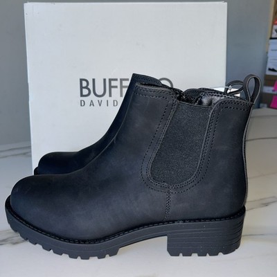 Buffalo David Bitton Anna Black Water Repellant Women's Chelsea Boots US 7.5 New