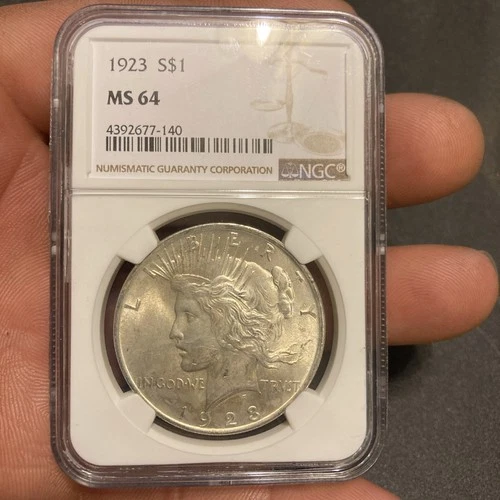 1923 Silver US PEACE Dollar NGC MS64