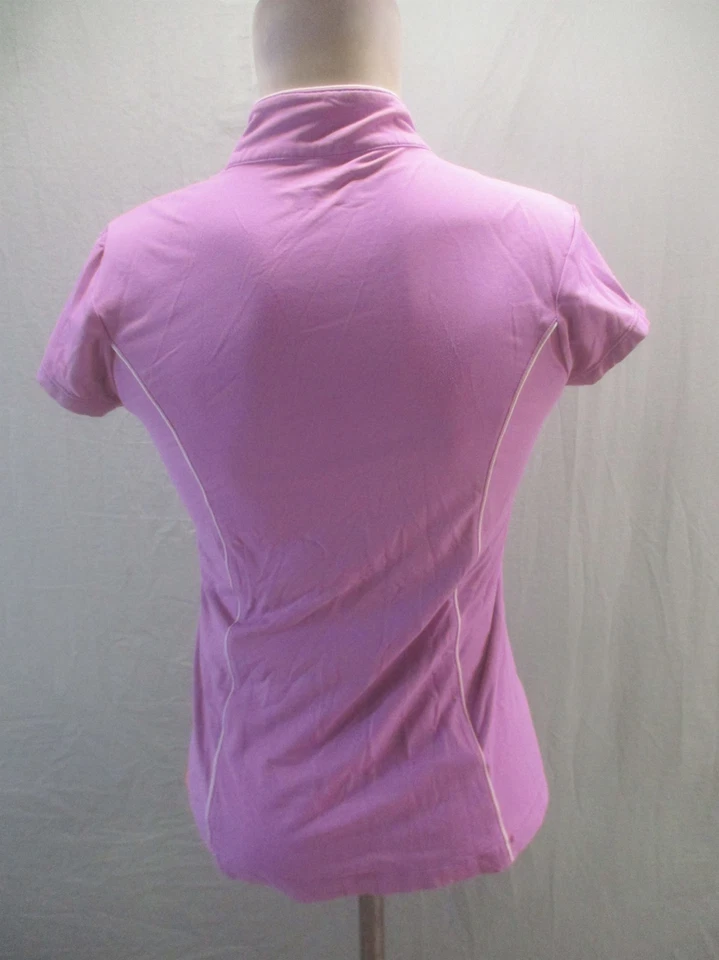 Lucy Size S Womens Purple 1/4 Zip Short Sleeve Stretch Athletic Sports Top 975 - Image 4 of 4