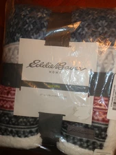 Eddie Bauer Home Sherpa Polyester 50 x 70" Multi Color New w/Tags, Warm & Cozy