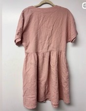 Madewell Pink Cotton Gauze Button Front Mini Dress Small Boho Cottagecore G