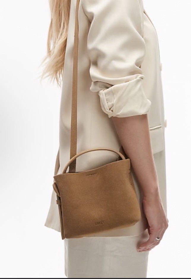 Mini bolso de hombro Arket auténtico de cuero gamuza nuevo sin etiquetas