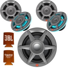 JBL Marine Stadium 8" 2-Way RGB Speakers x2  10" LED Subwoofer - GRAY