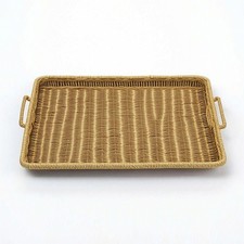 Wicker Serving Basket with Handles Rustic Wicker Tray with Handles Versatile