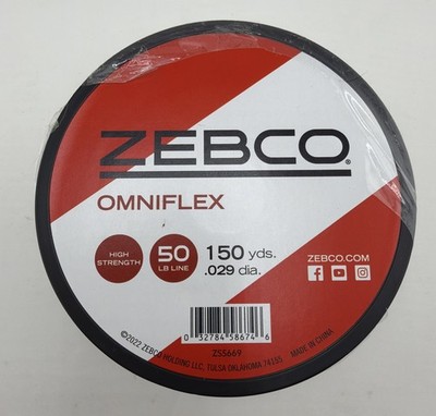 Zebco Omniflex 50 lb Monofilament Fishing Line 150 Yds Clear New Spool.