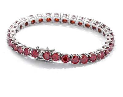 Tennisarmband 12,5 kt Rundschliff Laborgefertigt Diamant Testpass 20 cm 14 K Gold