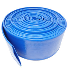 Gloxco 3" ID Blue Lay Flat PVC Discharge Hose, 50' Length