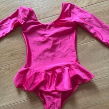 Chacott Natarsi Ballet Leotard Pink Ruffle Long Sleeve for Girls