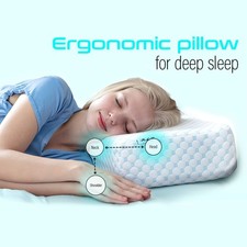Cooling Cube Pillow for Side Sleepers- Memory Foam with extra pillow case-NEW