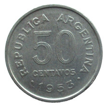 Argentina 50 Centavos 1953 José De San Martín Argentinian General