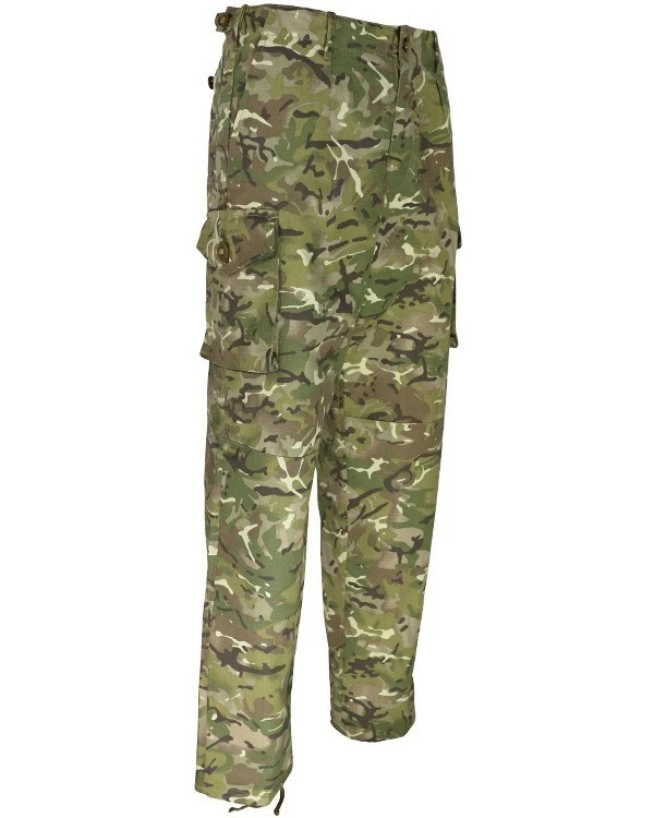 KombatUK Mens Army Military Airsoft Draw String Cargo S95 Ripstop Camo Trousers