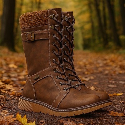 Lunar Womens Boots Brown Adults Ladies Calf Waterproof Wider