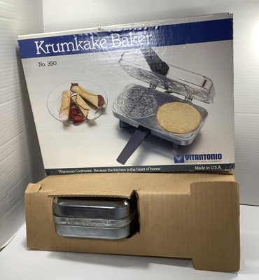 Vintage Vitantonio Krumkake Baker Maker 350 Iron In Box Tested Works