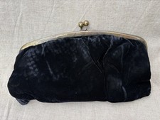 Vintage Black Velvet Clutch with Coin Purse Attached