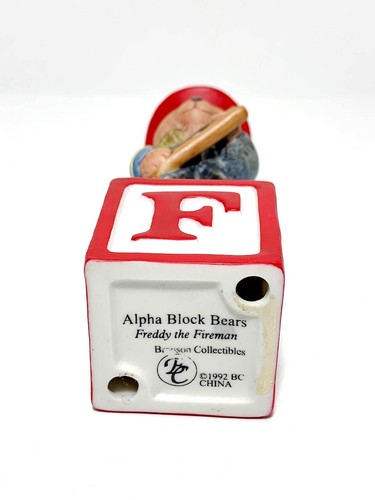 Alpha Block Bears Freddy the Fireman F Bronson Collectibles 1992 - Picture 3 of 3
