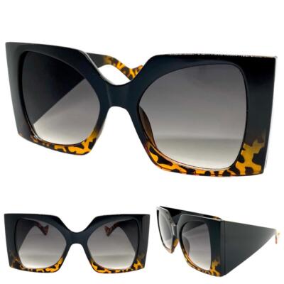 OVERSIZED EXAGGERATED VINTAGE RETRO Style SUNGLASSES Big Super Thick Black Frame